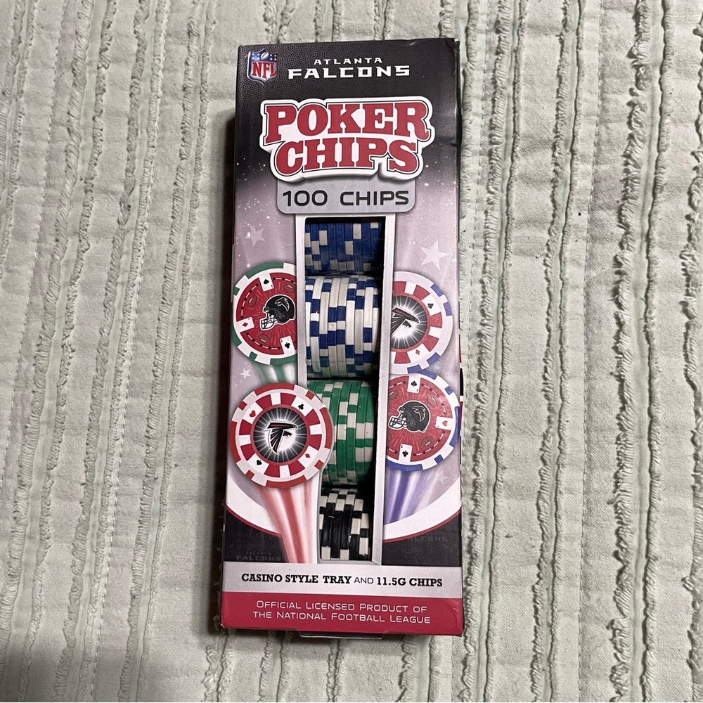 New in box Atlanta Falcons Poker Chips Set
